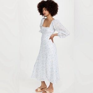 ASTR The Label Audette dress blue and white ditsy floral